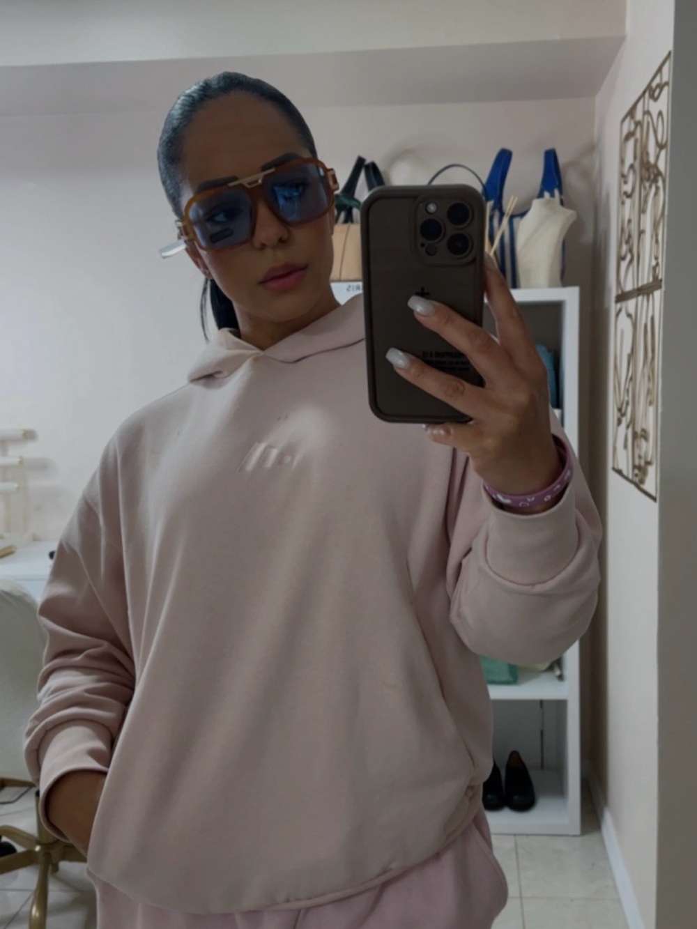 House of Harlow 1960 Geometric Oversized Sunglasses Blue Lens NWT